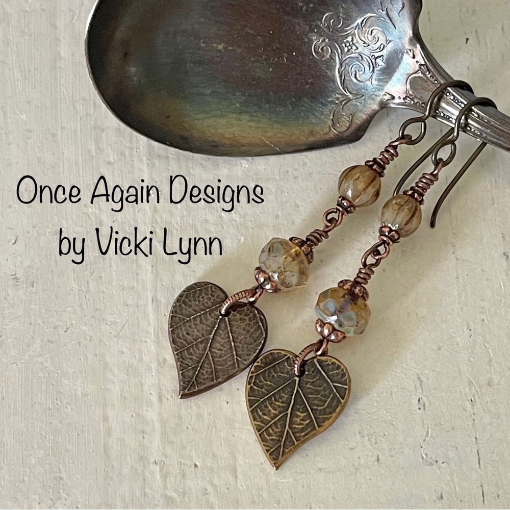 Artisan Earrings - “Spoonful of Honey” Dangles - Picture 1 of 8